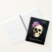 Carnet Gothique Crâne violet Roses personnalisés (Intérieur)