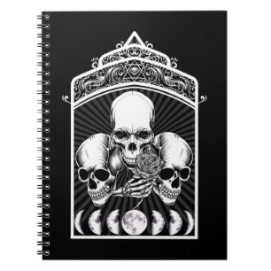 Carnet Gothique Crânes Déplaisants Phases Lune Croissan