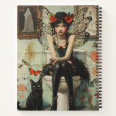 Carnet Gothique Fée et Chat Noir Quirky Halloween Art (Dos)