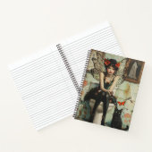 Carnet Gothique Fée et Chat Noir Quirky Halloween Art (Intérieur)