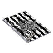 Carnet Gothique monochrome rayé crânes et roses (Côté Droit)