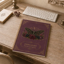 Gothique Personnalisé Papillon de Nuit Roses Borde