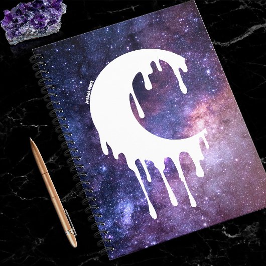 Carnet Gothique Purple Lune à goutte Silhouette Galaxy
