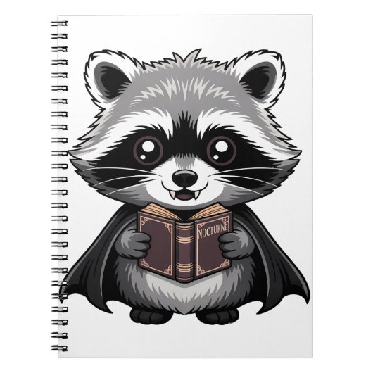 Carnet Gothique Vampire Raccoon Bookish (Devant)