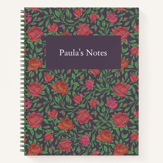 Carnet Gothique Victorien Roses Rouges & Fuchsia Parfaite (Devant)