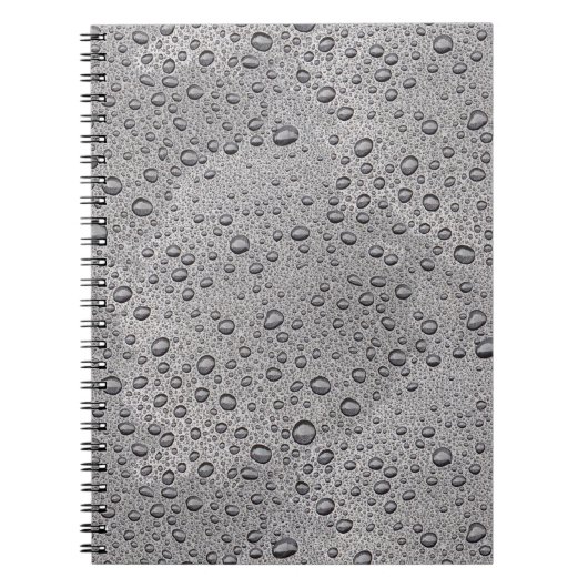Carnet gouttelettes d'eau gris (Devant)