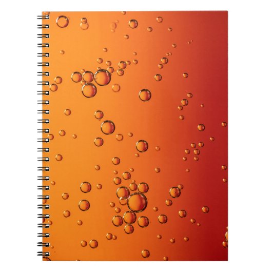 Carnet gouttelettes d'eau sur la surface orange (Devant)