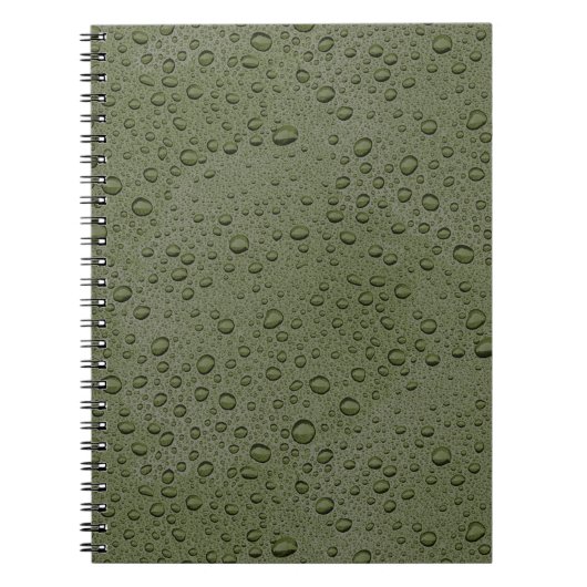 Carnet gouttelettes d'eau verte d'olive (Devant)