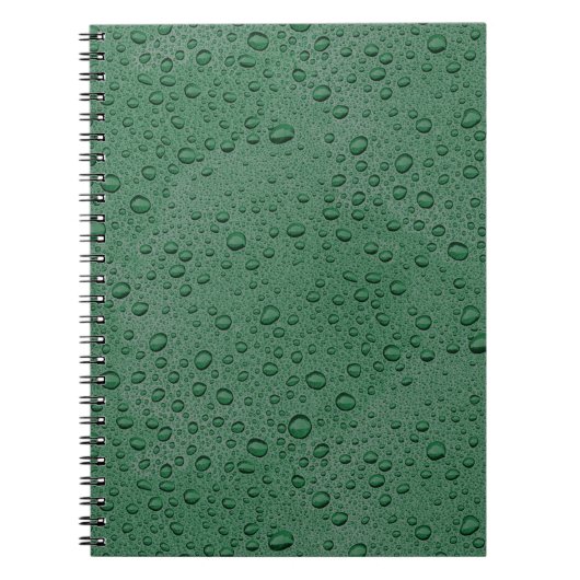 Carnet gouttelettes d'eau vertes (Devant)