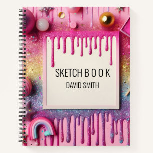 Carnet gouttes de parties scintillant personnalisé