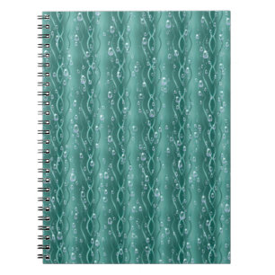 Carnet Gouttes de pluie sur du métal vert
