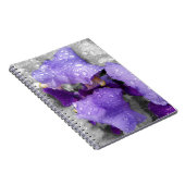 Carnet gouttes d'eau sur iris (Côté Droit)