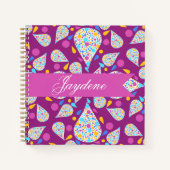 Carnet Gouttes violettes et points (Devant)