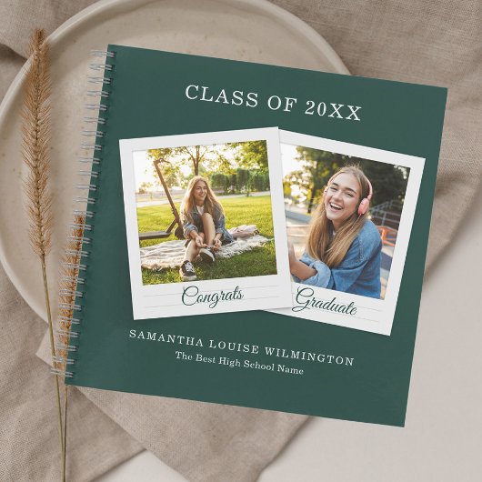 Carnet Grad 2025 Photos Graduation Green Guest Book