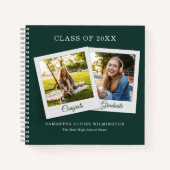 Carnet Grad 2025 Photos Graduation Green Guest Book (Devant)