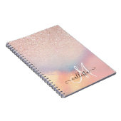 Carnet Gradient holographique de Rose Gold Glitter Irides (Côté Droit)