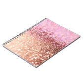 Carnet Gradient rose de scintillement de parties (Côté gauche)