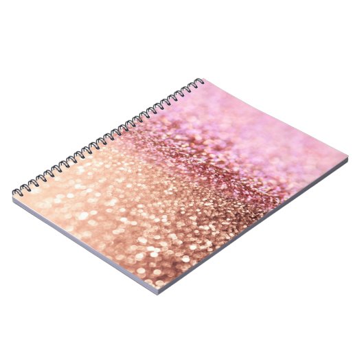 Carnet Gradient rose de scintillement de parties (Côté gauche)