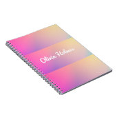 Carnet Gradient rose moderne Nom du bloc de couleur Monog (Côté Droit)