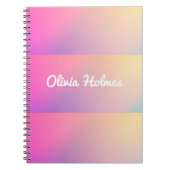 Carnet Gradient rose moderne Nom du bloc de couleur Monog (Devant)