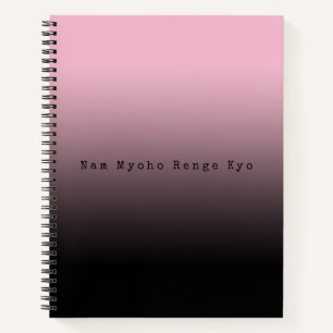 Carnet Gradient rose Nam Myoho Renge Kyo Mantra Noir