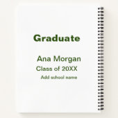 Carnet Graduate ajouter nom classe de nom de l'école de 2 (Dos)