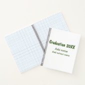Carnet Graduation 20XX ajouter nom année école vert moder (Intérieur)