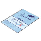 Carnet Graduation Bleu Fils, Cadeau Vertical (Côté gauche)