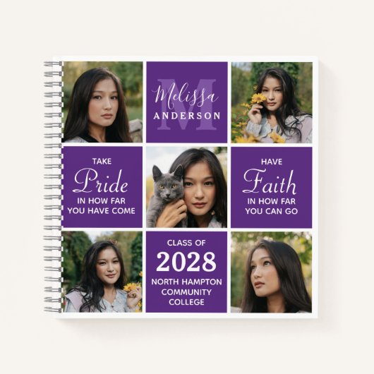 Carnet Graduation Modern 5 Photo Collage GuestBook (Devant)