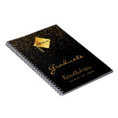 Carnet Graduation party graduate black gold confetti (Côté Droit)