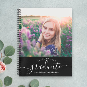 Carnet Graduation personnalisée Moderne Élégant Script Ph