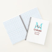 Carnet Gradué ajouter nom monogramme vert rose simple min (Intérieur)