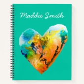 Carnet Graffiti coeur aquarelle art (Devant)