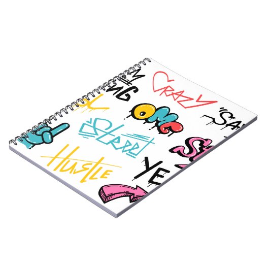 Carnet graffiti de rue Abstrait lettrage éléments avec g (Côté gauche)