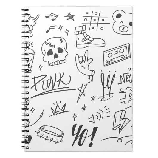 Carnet Graffiti Doodles : Punk Music Scribble (Devant)