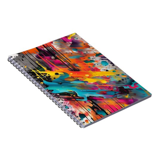 Carnet Graffiti éclaboussé de chaos vif (Côté Droit)