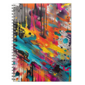 Carnet Graffiti éclaboussé de chaos vif (Devant)