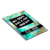 Carnet Graffiti Marbre blanc Turquoise noir et blanc (Côté Droit)