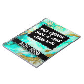 Carnet Graffiti Marbre blanc Turquoise noir et blanc (Côté gauche)