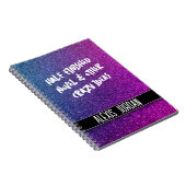 Carnet Graffiti Neon violet rose Parties scintillant noir (Côté Droit)