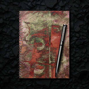 Carnet Graffiti peint Grunge Automne Rouge Vert rouille