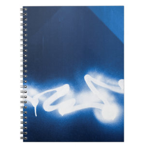 Carnet Graffiti pulvérisé sur métal bleu