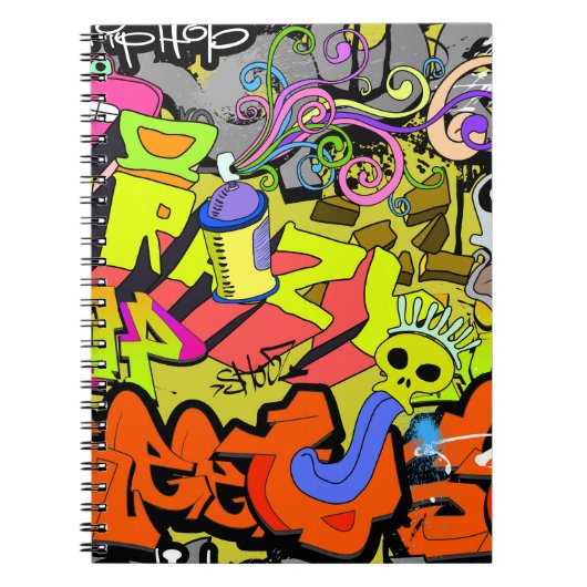 Carnet Graffiti urbain : mur d'art Vintage (Devant)