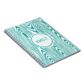 Carnet Grain De Bois Blanc Et Turquoise (Côté Droit)