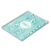 Carnet Grain De Bois Blanc Et Turquoise (Côté gauche)