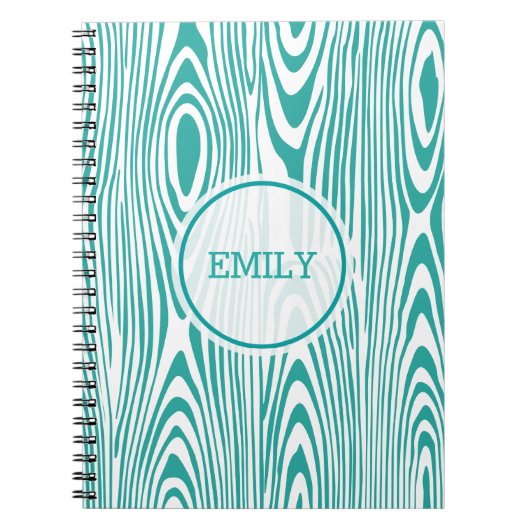 Carnet Grain De Bois Blanc Et Turquoise (Devant)