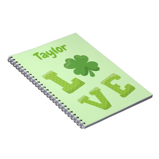 Carnet Grand Amour Vert Saint Patrick Thème (Côté Droit)