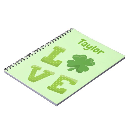 Carnet Grand Amour Vert Saint Patrick Thème (Côté gauche)