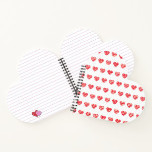 Carnet Grand coeur rouge avec peu de coeur