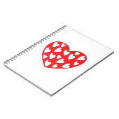 Carnet Grand coeur rouge avec peu de coeur (Côté gauche)